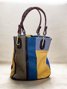 Jamin Puech Colorblock Leather Tote Bucket Bag